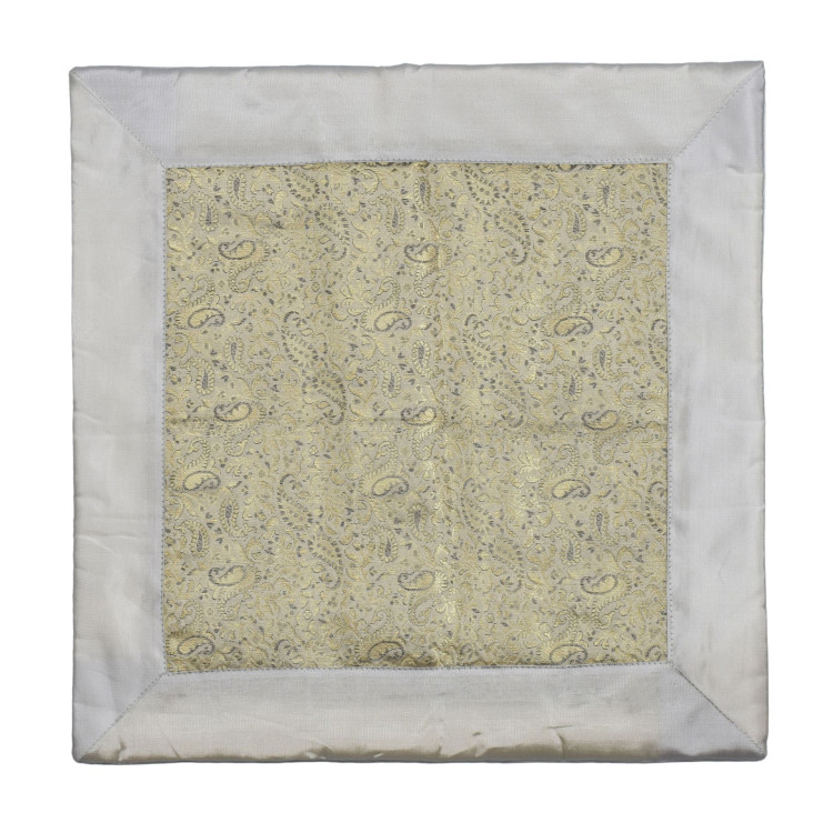 Saténová obliečka na vankúš so zlatou výšivkou, zips, 40x40cm