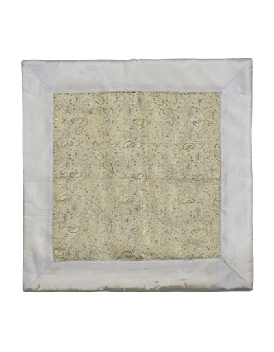 Saténová obliečka na vankúš so zlatou výšivkou, zips, 40x40cm