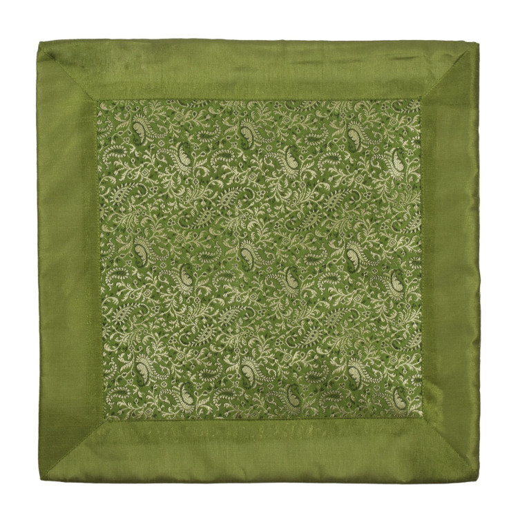 Saténová obliečka na vankúš so zlatou výšivkou, zips, 40x40cm