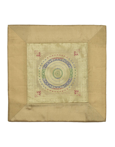Saténová obliečka na vankúš so zlatou výšivkou, zips, 40x40cm