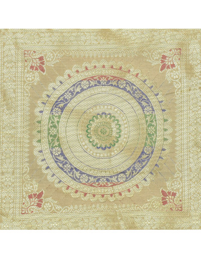 Saténová obliečka na vankúš so zlatou výšivkou, zips, 40x40cm