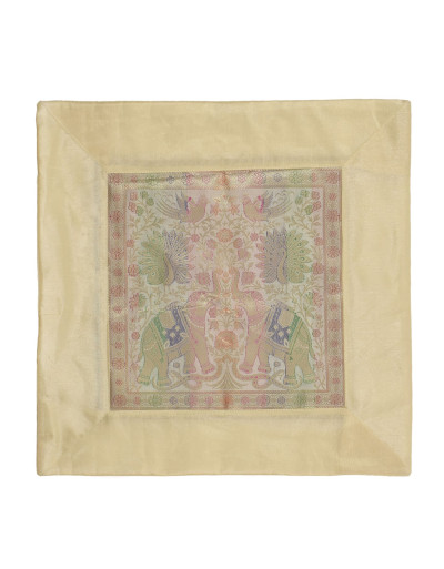 Saténová obliečka na vankúš so zlatou výšivkou, zips, 40x40cm