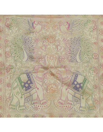 Saténová obliečka na vankúš so zlatou výšivkou, zips, 40x40cm