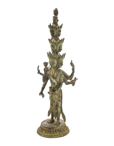 Lokešvara, mosadzná socha, 30x17x60cm