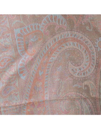 Veľký šál s paisley vzorom, krémovo biely 75x205cm
