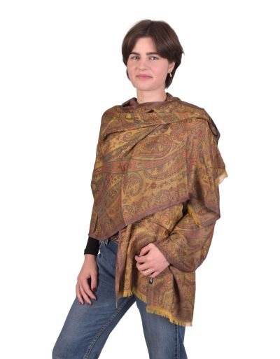 Veľký šál s paisley vzorom, žltý 75x205cm