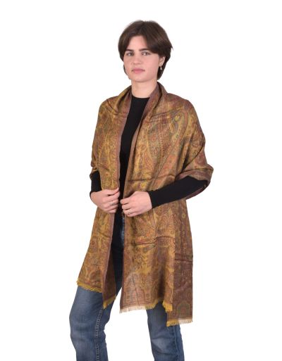 Veľký šál s paisley vzorom, žltý 75x205cm