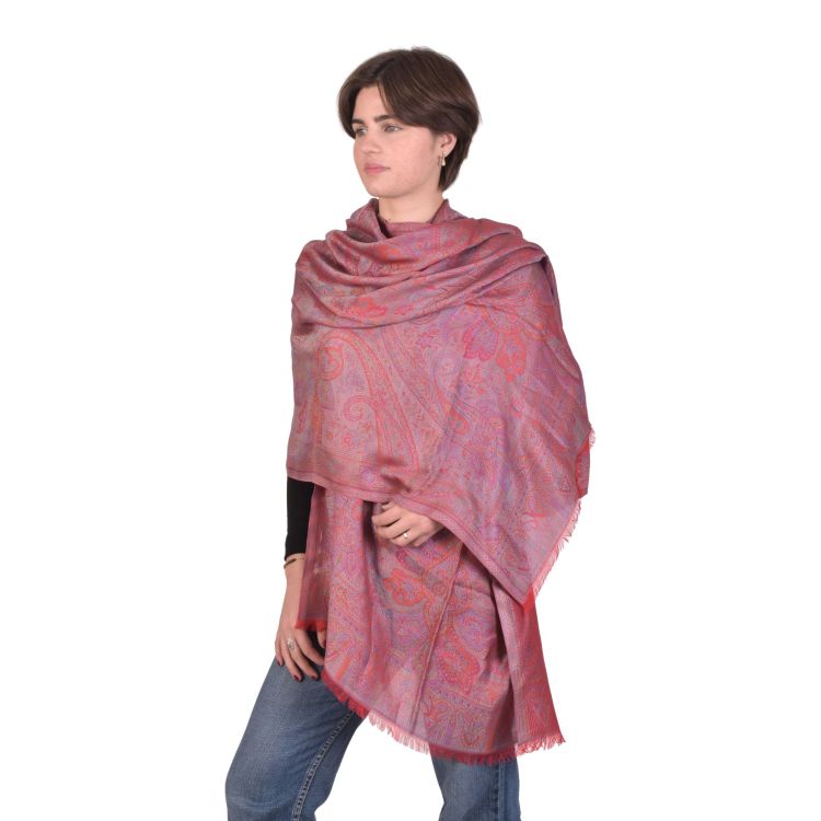 Veľký šál s paisley vzorom, červená 75x205cm