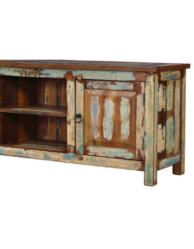 Komoda pod TV z recyklovaného dreva, 200x42x60cm
