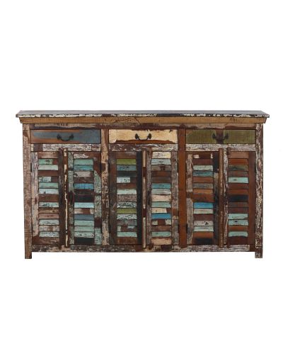 Skrinka z recyklovaného dreva v "Goa" štýle, 180x45x105cm