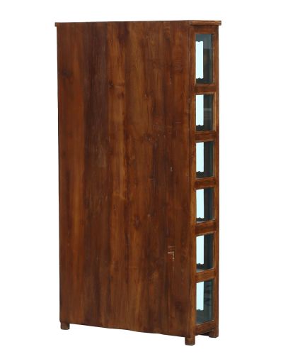 Presklená skriňa z teakového dreva, 88x31x166cm