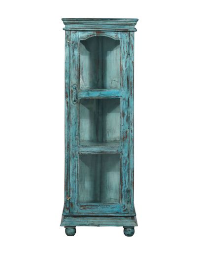 Presklená skriňa z teakového dreva, 50x38x145cm