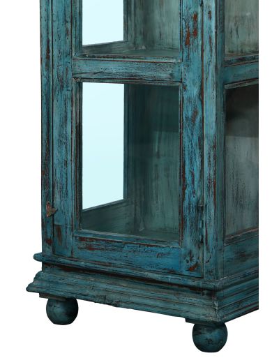 Presklená skriňa z teakového dreva, 50x38x145cm