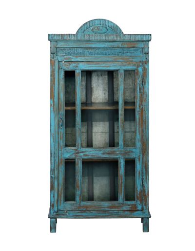 Presklená skriňa z teakového dreva, 78x43x164cm
