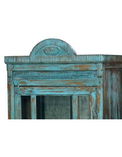 Presklená skriňa z teakového dreva, 78x43x164cm