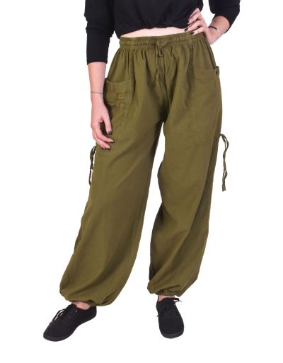 Skracovacie pohodlné unisex nohavice, khaki