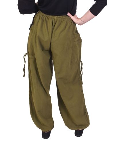 Skracovacie pohodlné unisex nohavice, khaki