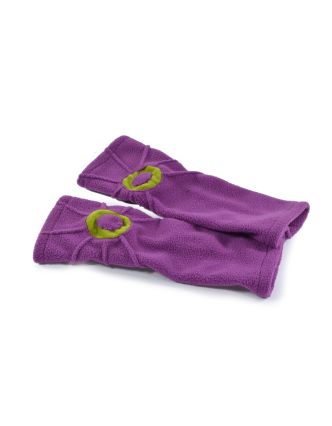 Fialové fleecové rukavice - návleky s prešívaním