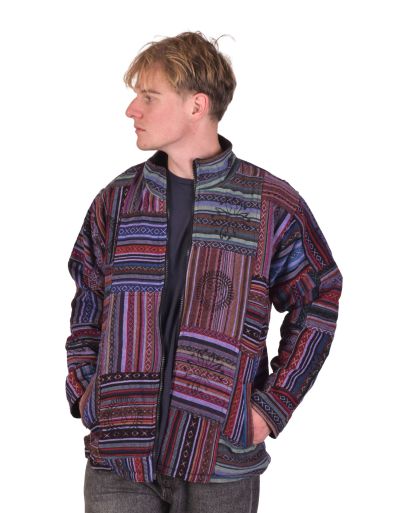 Bunda so stojačikom, Ghari, farebná, fleece podšívka, zapínanie na zips a vrecká