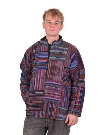 Bunda so stojačikom, Ghari, farebná, fleece podšívka, zapínanie na zips a vrecká