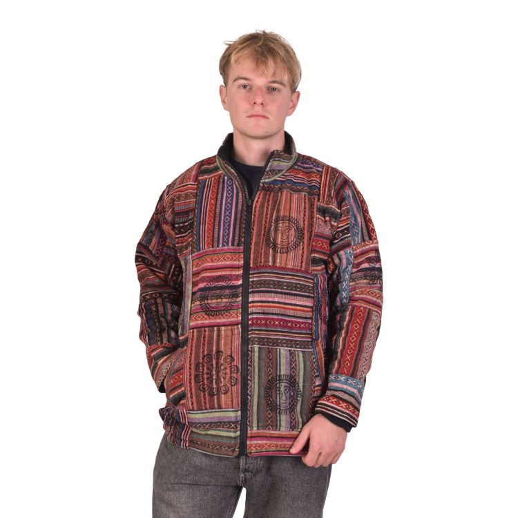 Bunda so stojačikom, Ghari, farebná, fleece podšívka, zapínanie na zips a vrecká
