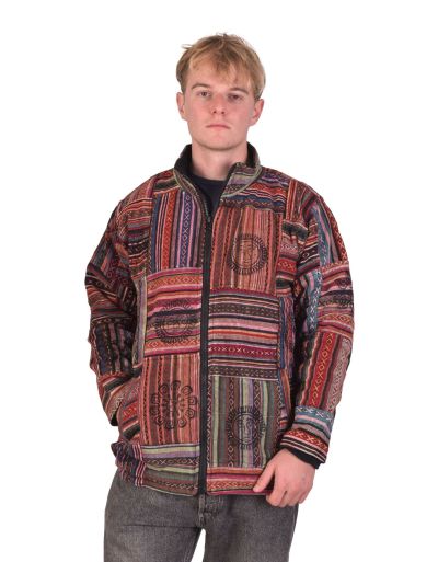 Bunda so stojačikom, Ghari, farebná, fleece podšívka, zapínanie na zips a vrecká