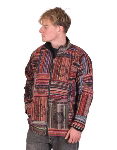 Bunda so stojačikom, Ghari, farebná, fleece podšívka, zapínanie na zips a vrecká