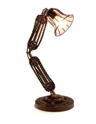 Lampička v dizajne "Steamp punk" z recyklovaných súčiastok, 35x24x60cm