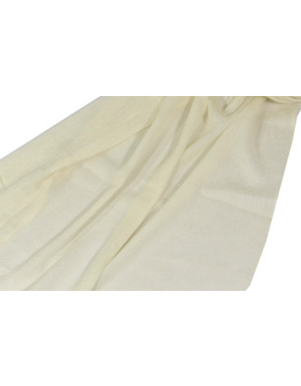 Krémovo biela pašmína s jemným paisley vzorom, 80x210cm